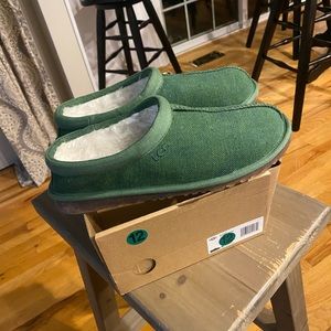 Mens UGG tazman natural green slippers